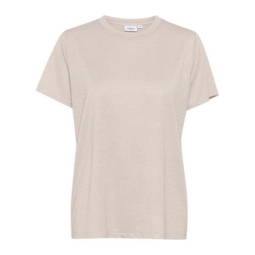 Almindelig T-shirt Top i Doeskin