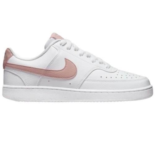 Hvide Sneakers Retro Stil Genbrugsmaterialer