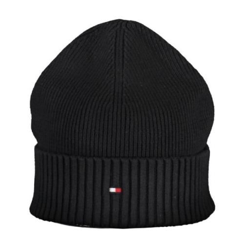 Broderet Logo Bomuld Beanie Sort