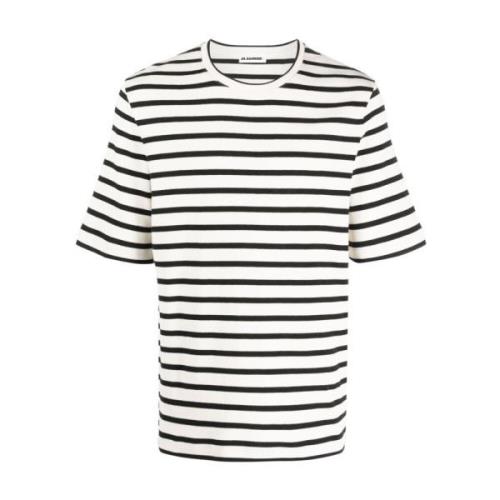 Stribet rund hals T-shirt