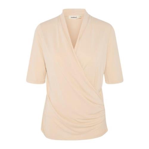 Draped Wrap Blouse Sandshell