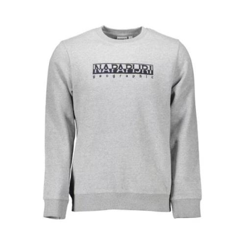 Gråt stilfuldt sweatshirt med broderi