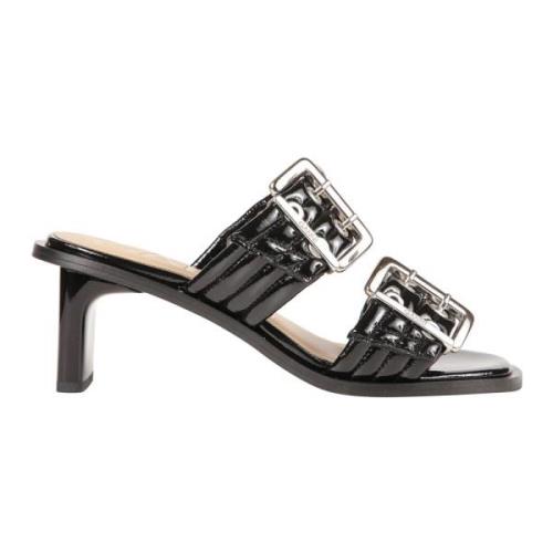 Elegant Buckle Heel Mule Sandal