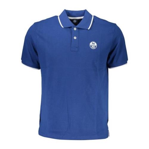 Blå Polo Shirt Kortærmet Kontrast Logo