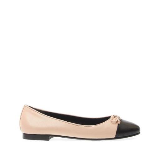 Elegant Beige Sort Ballerina Sko