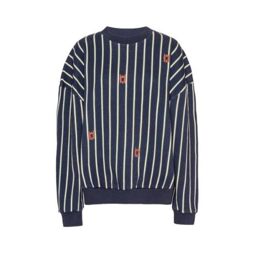 Navy Horse Head Stripe Sweatshirt