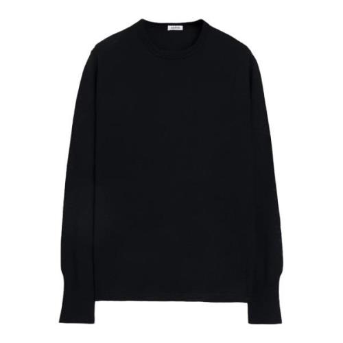 Sort Merinould Langærmet Sweater