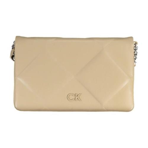 Beige Crossbody Taske med Justerbar Strop