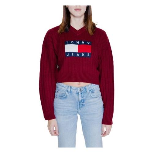 Bordeaux Strik V-Hals Sweater