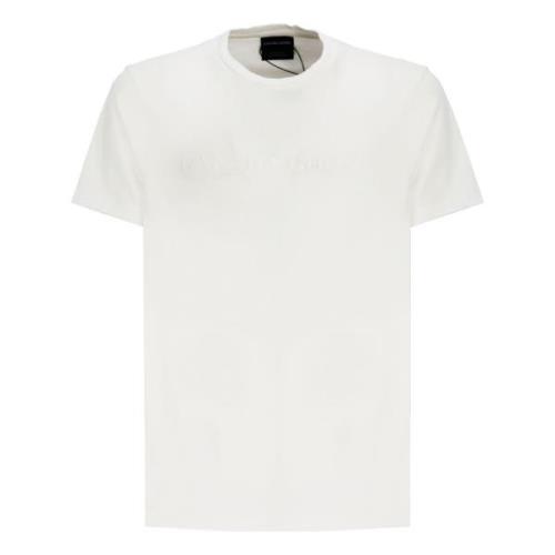 Hvid T-shirt med Logo Print