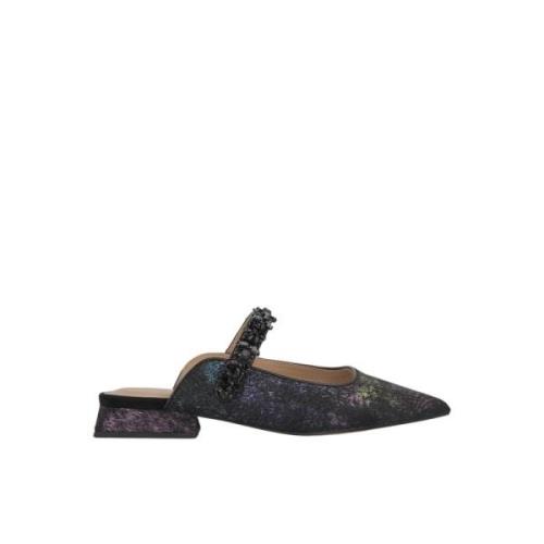 Jeweled Pointed Flat Mule