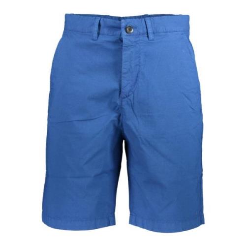 Blå Bermuda Shorts Regular Fit Bomuld