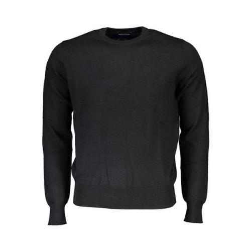 Eco-Luxe Sort Sweater med Rund Hals