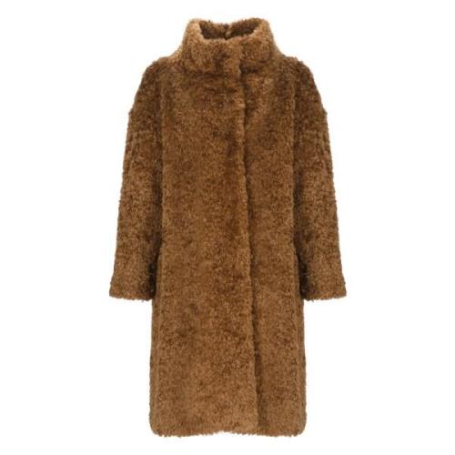 Faux Fur Jakke Høj Hals