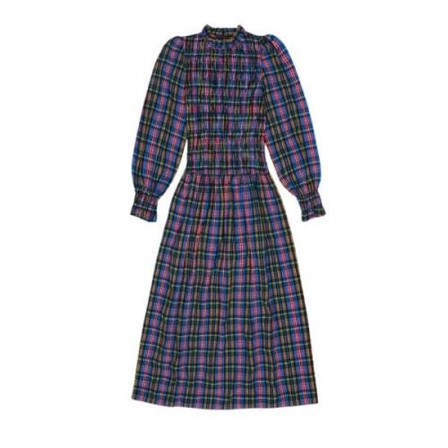 Ruby Dusk Tartan Ruffle Kjole