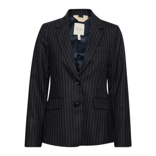 Mørkeblå Pinstripe Blazer