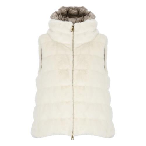 Quiltet Faux Fur Vest Kvinde