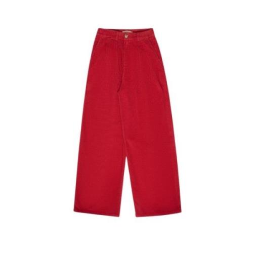 Corduroy Straight Cut Pants Ruby Dusk