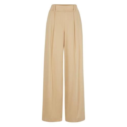 Flowing Twill Wide Leg Pants