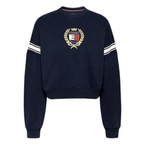 Blå College Stil Sweater