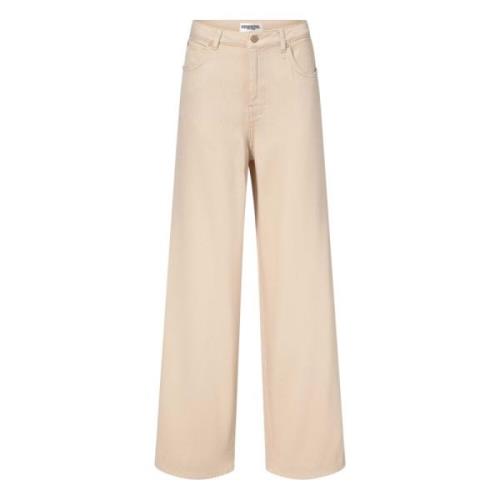 Beige Straight Leg Pants