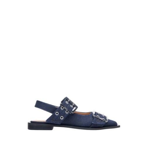 Denim Spænde Ballerina Flats