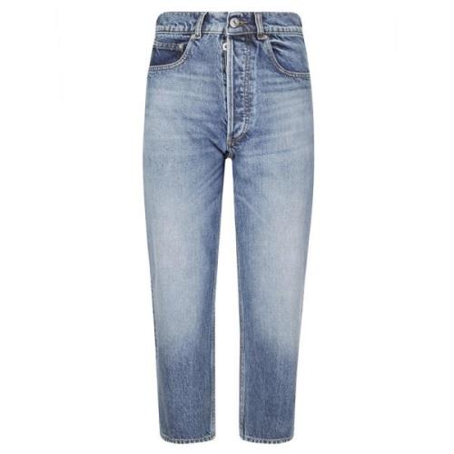 Korte Straight Leg Jeans med Lommer