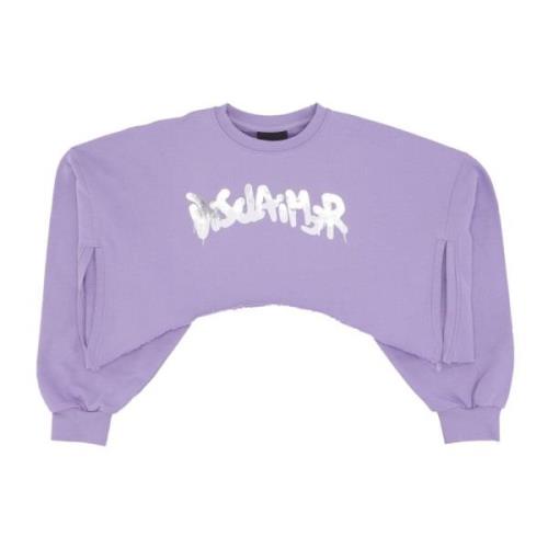 Logo Letvægts Cropped Crewneck Sweatshirt Lilla