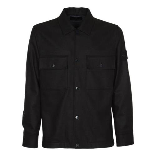 Blå Overshirt med Knapper