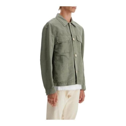 Linned Bomuld Gabardine Overshirt