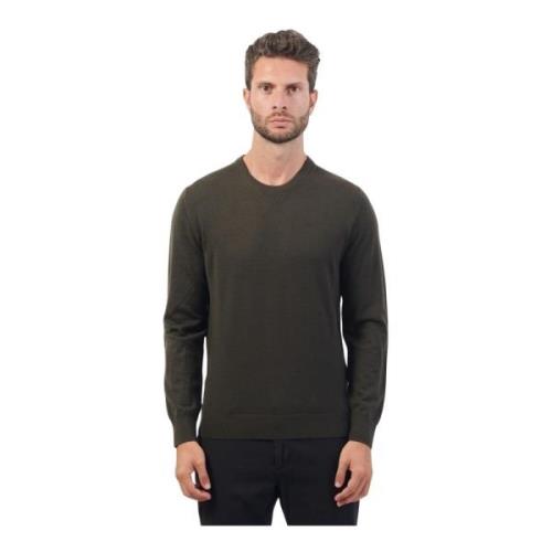 Grøn Crewneck Sweater Letvægtsstrik