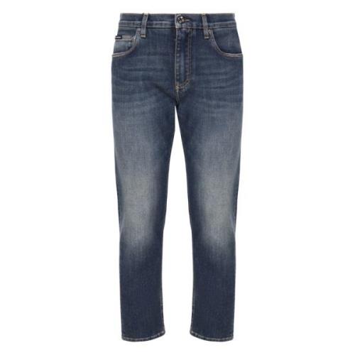 Italienske Denim Jeans Lige Pasform