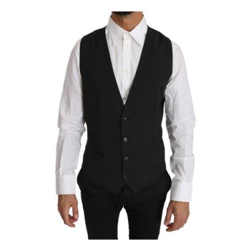 Grå Uld Formel Slim Fit Vest