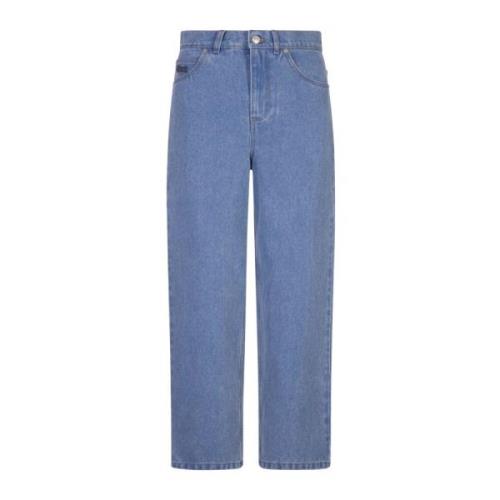 Blå Coated Denim Gulerod Fit Jeans