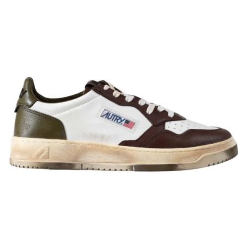 Vintage Læder Sneakers Grøn Brun