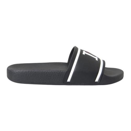 Sort læder I Love D&G Slide Sandaler