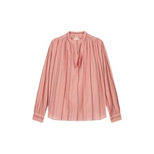 Stribet Pink Langærmet Bluse