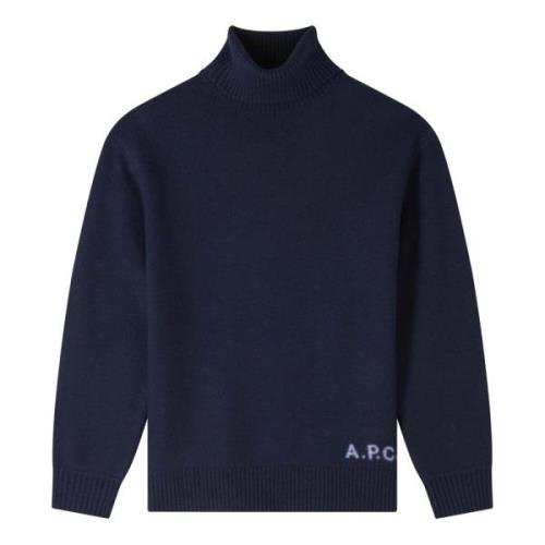 Blå Sweater Unisex Polo Stil