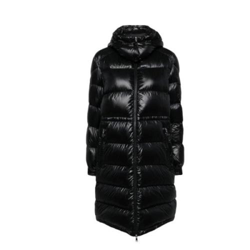 Quiltet Parka med Glansfuld Finish