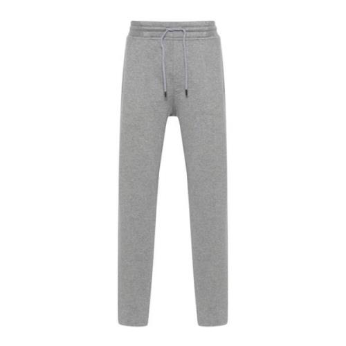 Grå Bomulds Sweatpants med Snor