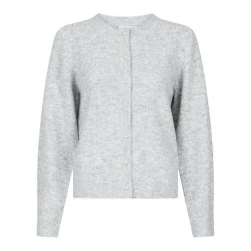 Strikket Cardigan - Lys Grå Melange