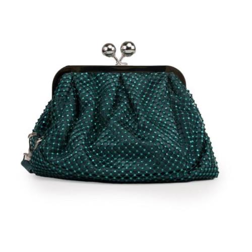 Grøn Rhinestone Clutch Taske