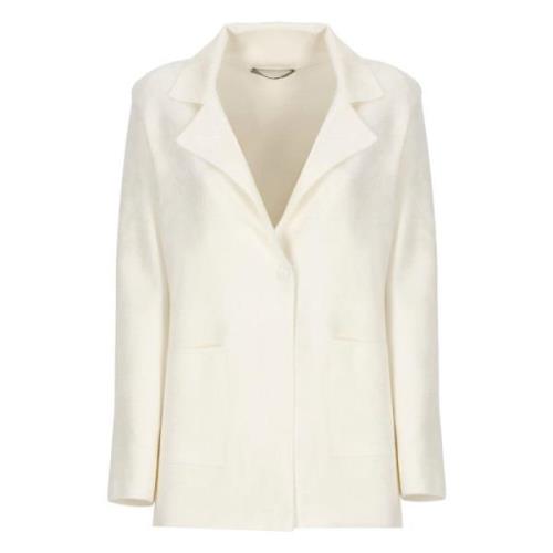 Ivory Uld Blend Blazer Jakke