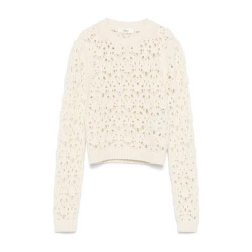 Ivory Strik Puffærme Sweater