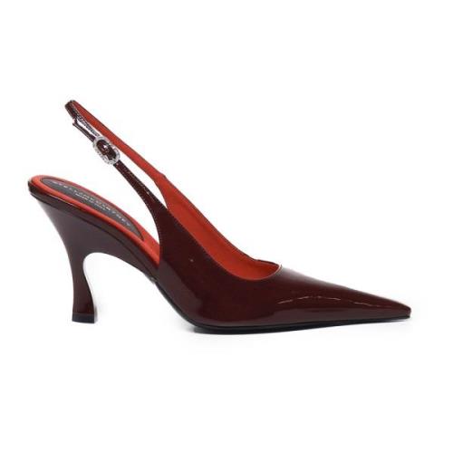 Bordeaux Patent Læder Geometrisk Hæl Pumps