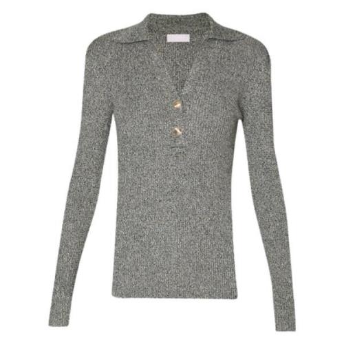 Grå Sweater med Lurex Detalje