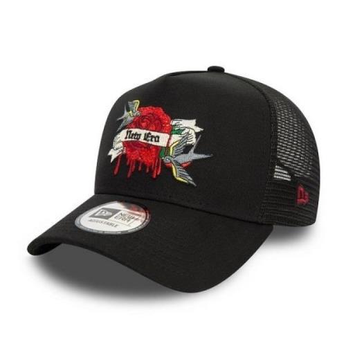 Sort Dryppende Rose Dame Trucker Hat