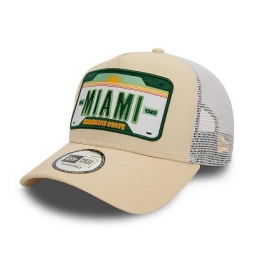 Beige Miami Plate Trucker Cap