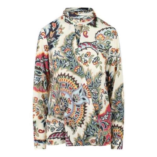 Blomstret Foliage Print Skjorte