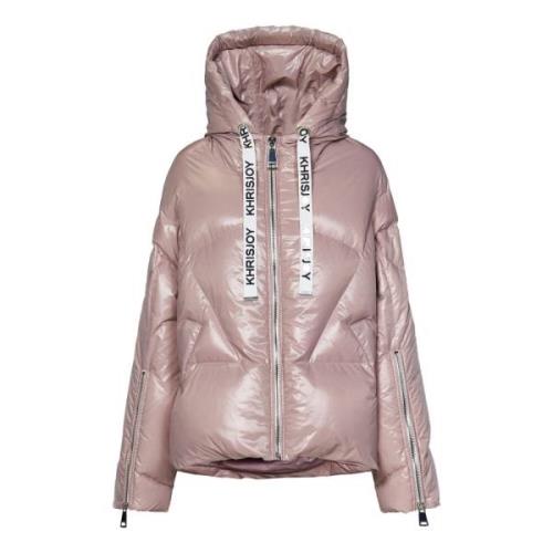 Pink Quiltet Puffer Frakke